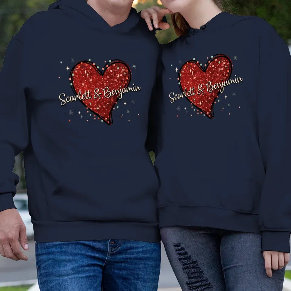 A Couple's Heart Beats As One, A Bond That Transcends Words - Personalized Gifts For Couple - Unisex Hoodie