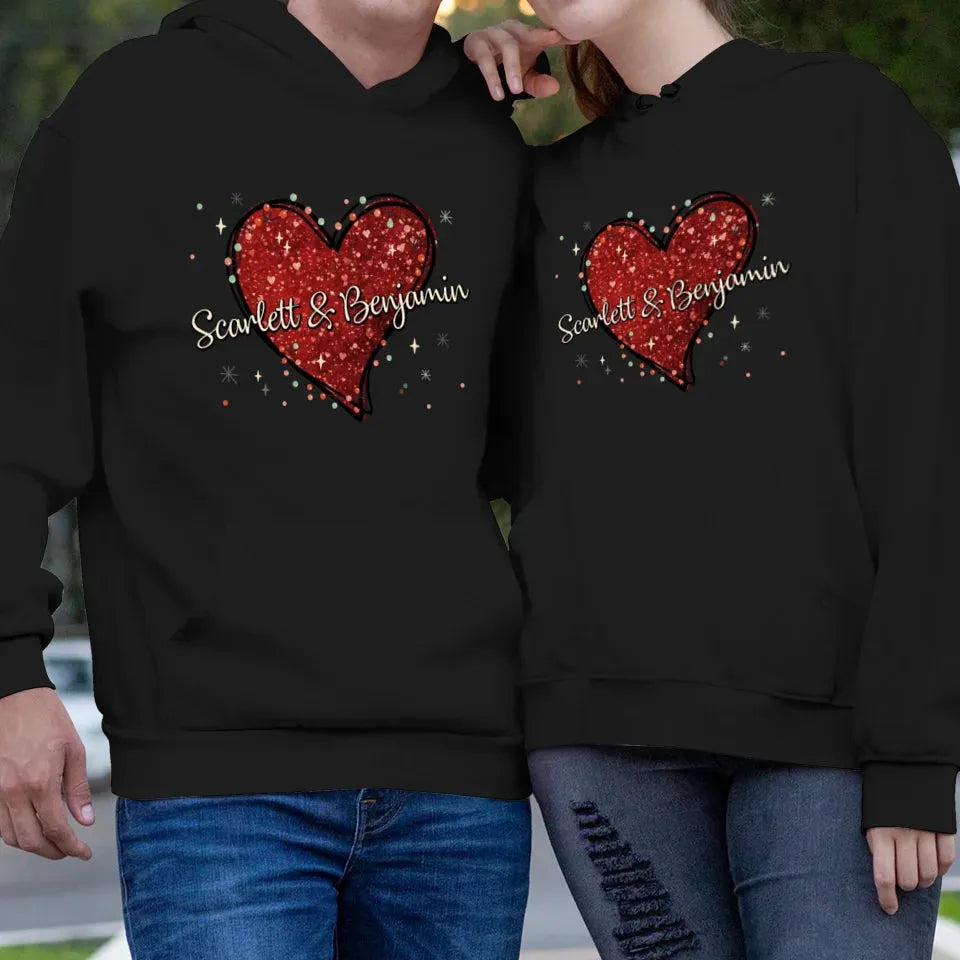 A Couple's Heart Beats As One, A Bond That Transcends Words - Personalized Gifts For Couple - Unisex Hoodie