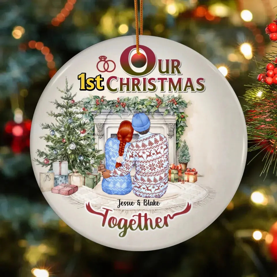 Christmas Family Couple First Christmas Together - Personalized Gifts For Couple - Ornament