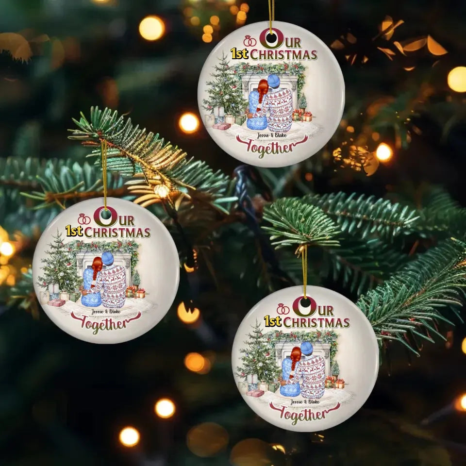 Christmas Family Couple First Christmas Together - Personalized Gifts For Couple - Ornament