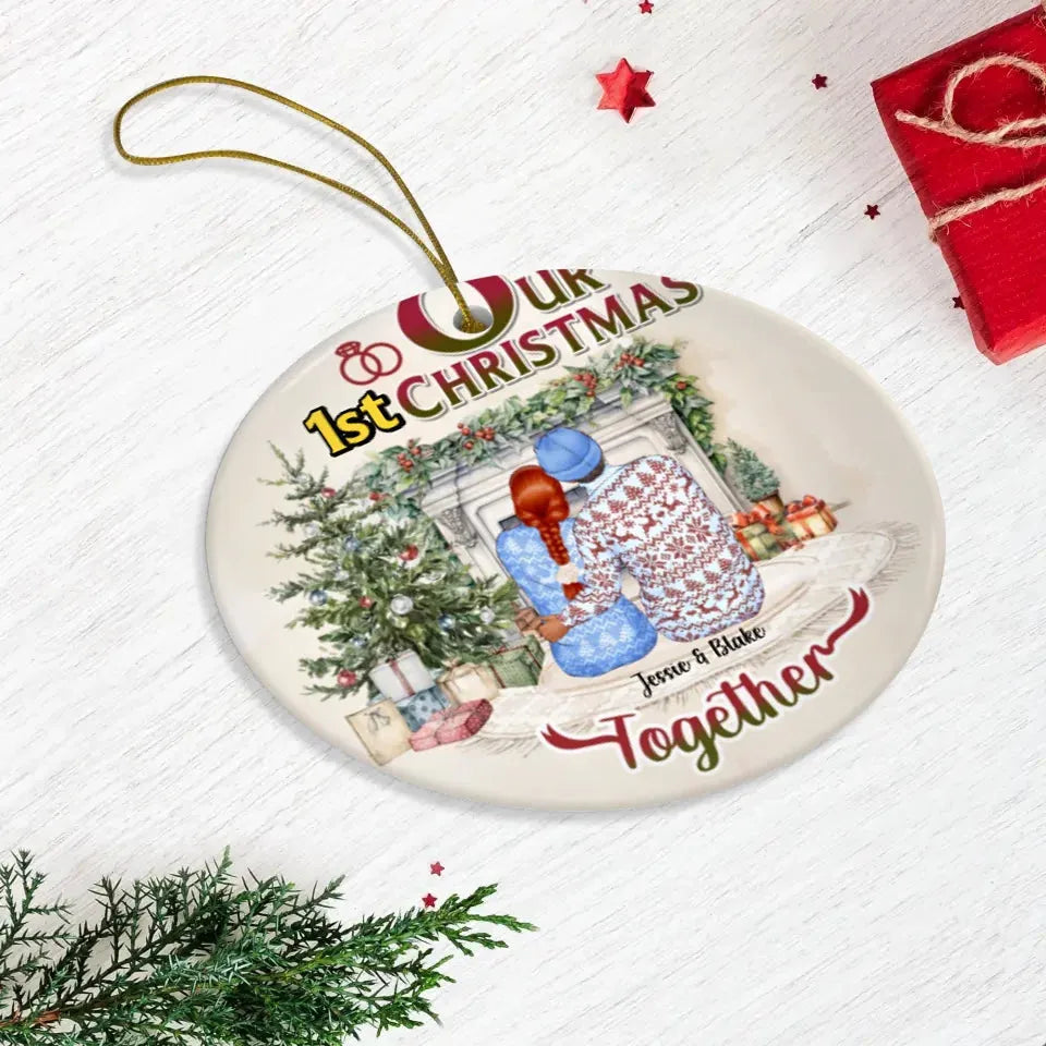 Christmas Family Couple First Christmas Together - Personalized Gifts For Couple - Ornament