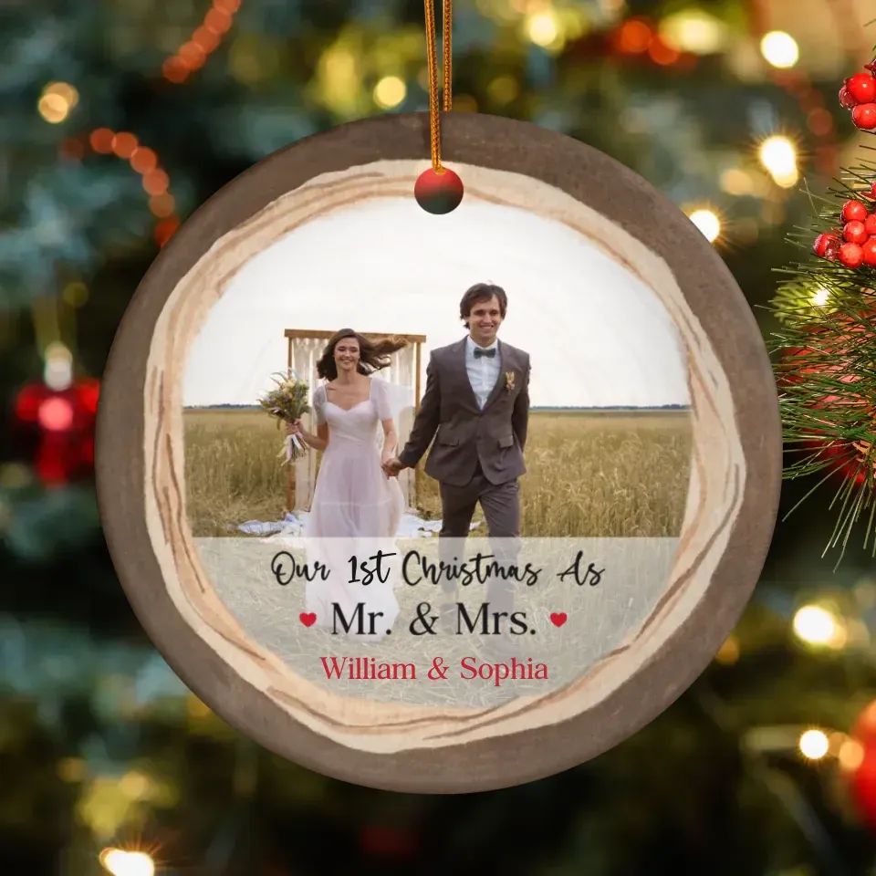 Our First Christmas Engaged - Personalized Gift For Couple - Ornament