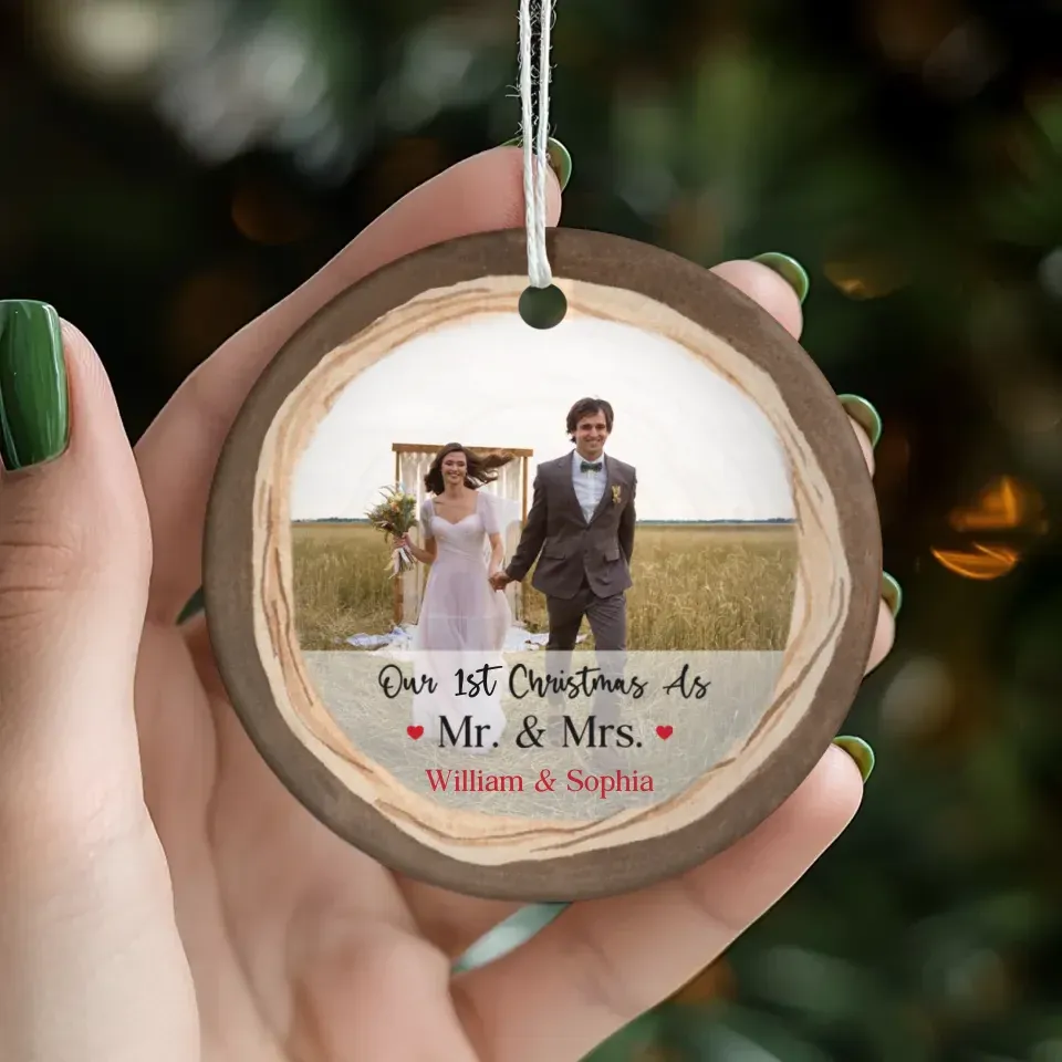 Our First Christmas Engaged - Personalized Gift For Couple - Ornament