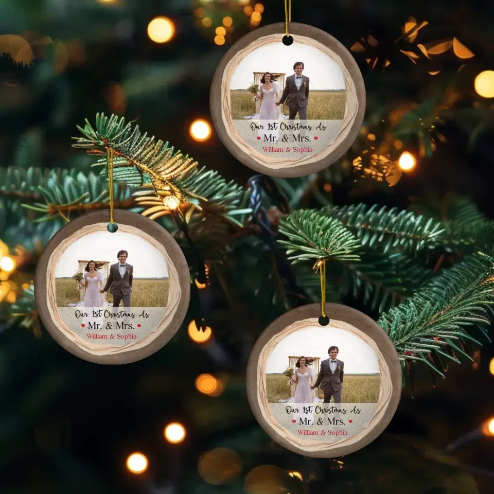 Our First Christmas Engaged - Personalized Gift For Couple - Ornament