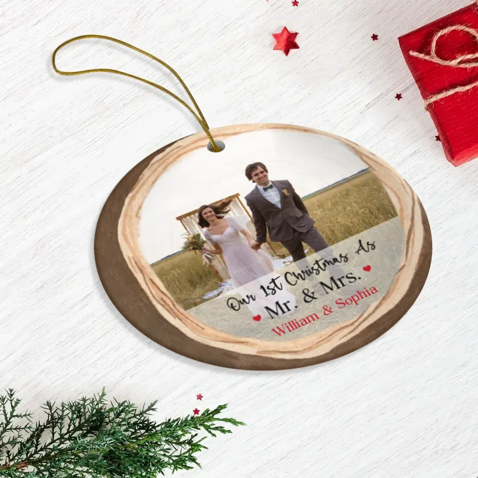 Our First Christmas Engaged - Personalized Gift For Couple - Ornament