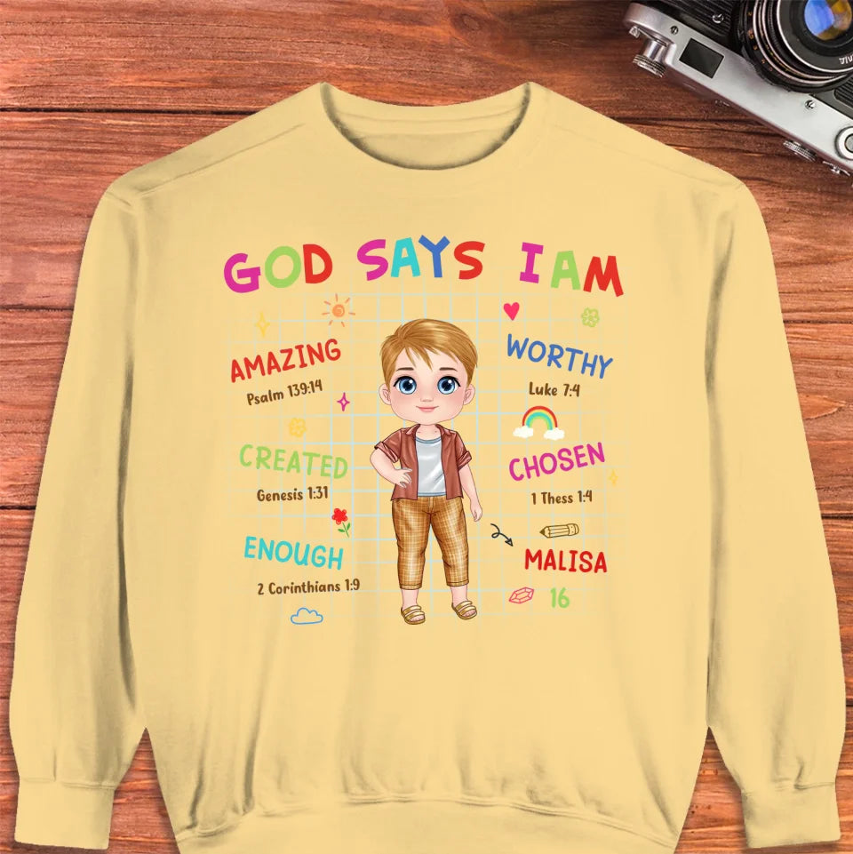 God Says I Am Amazing - Personalized Gifts For Kid - Unisex  Sweater