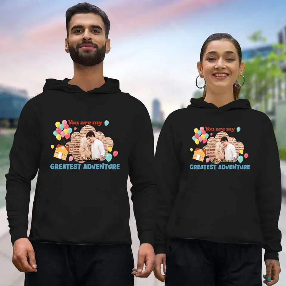 You're My Greatest Adventure Valentine Couple - Personalized Gifts For Couple - Unisex Hoodie