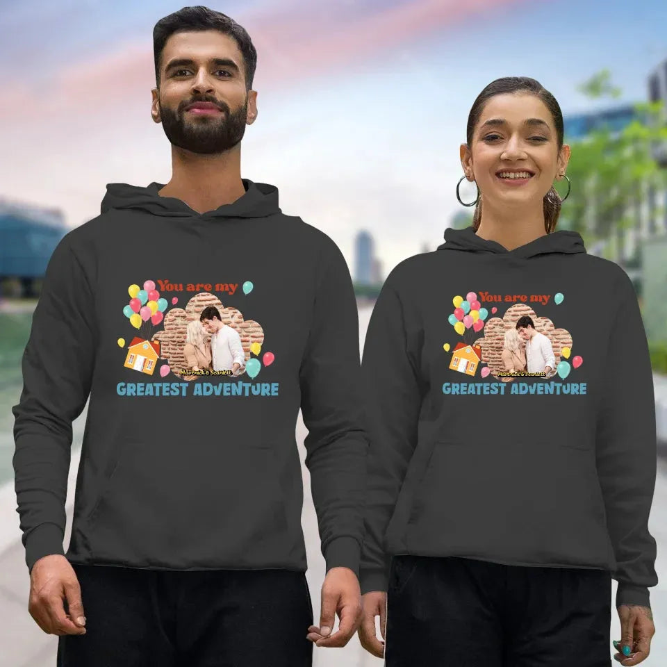 You're My Greatest Adventure Valentine Couple - Personalized Gifts For Couple - Unisex Hoodie