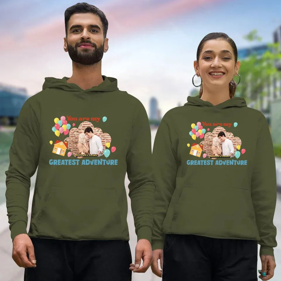 You're My Greatest Adventure Valentine Couple - Personalized Gifts For Couple - Unisex Hoodie