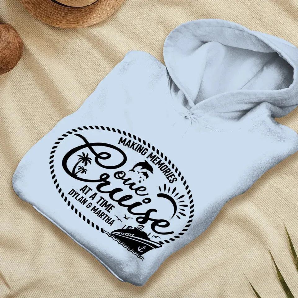 Make Memories One Cruise At A Time, Oval Shape - Personalized Gifts For Couple - Unisex Hoodie