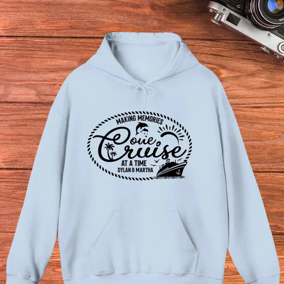 Make Memories One Cruise At A Time, Oval Shape - Personalized Gifts For Couple - Unisex Hoodie