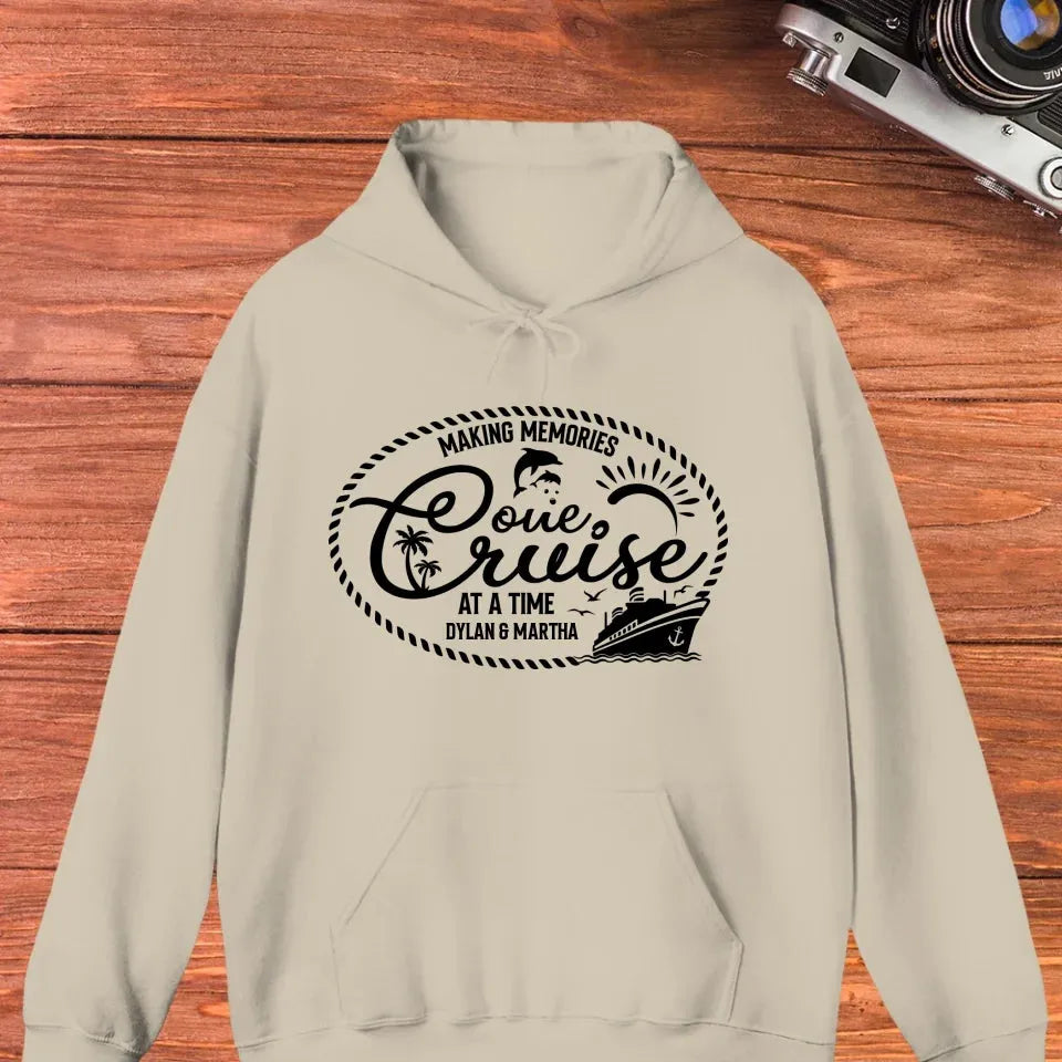 Make Memories One Cruise At A Time, Oval Shape - Personalized Gifts For Couple - Unisex Hoodie