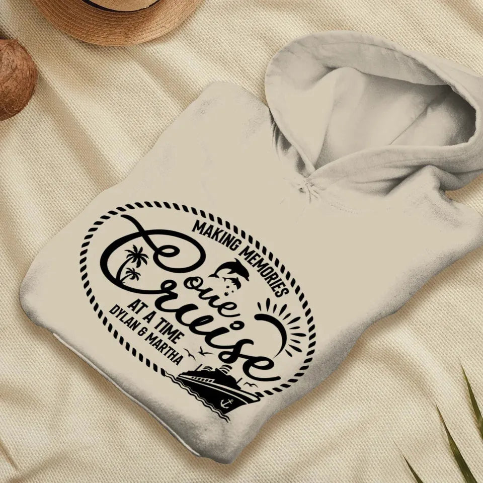 Make Memories One Cruise At A Time, Oval Shape - Personalized Gifts For Couple - Unisex Hoodie