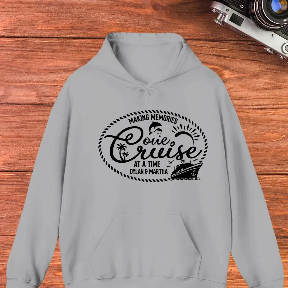 Make Memories One Cruise At A Time, Oval Shape - Personalized Gifts For Couple - Unisex Hoodie