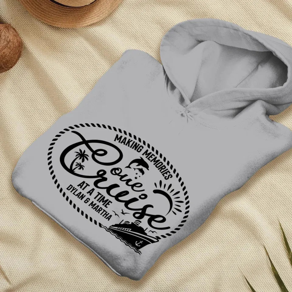 Make Memories One Cruise At A Time, Oval Shape - Personalized Gifts For Couple - Unisex Hoodie