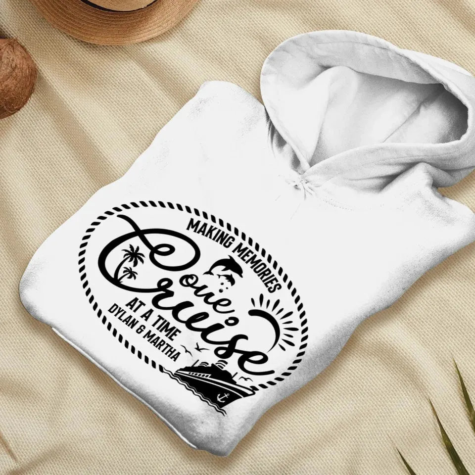 Make Memories One Cruise At A Time, Oval Shape - Personalized Gifts For Couple - Unisex Hoodie