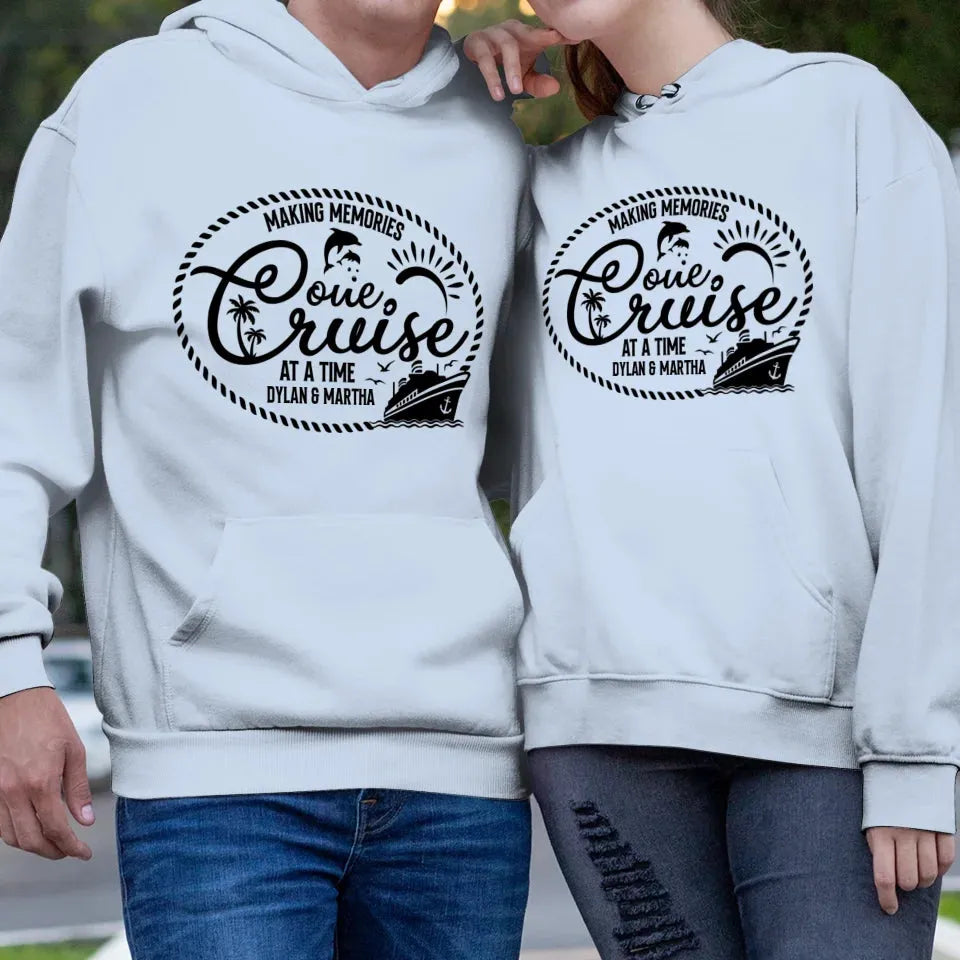 Make Memories One Cruise At A Time, Oval Shape - Personalized Gifts For Couple - Unisex Hoodie