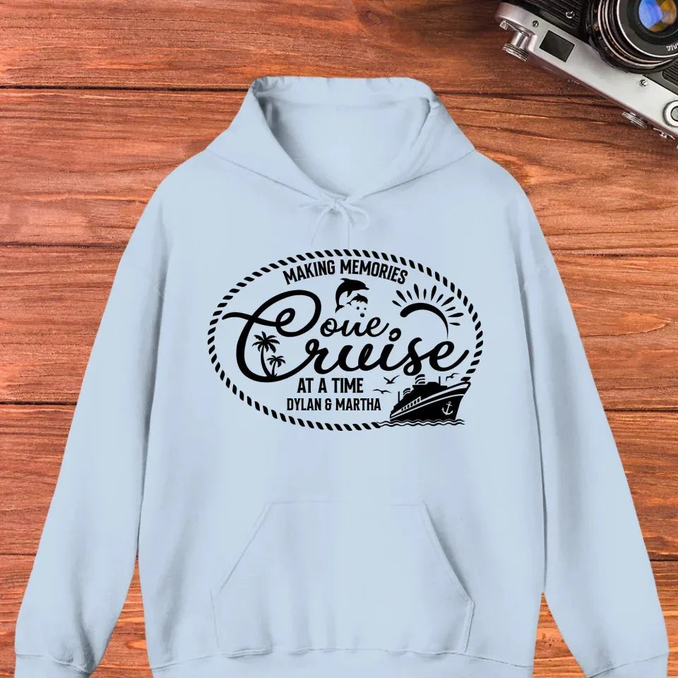 Make Memories One Cruise At A Time, Oval Shape - Personalized Gifts For Couple - Unisex Hoodie