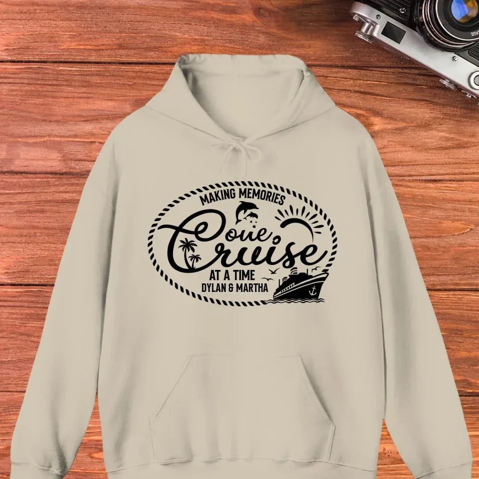 Make Memories One Cruise At A Time, Oval Shape - Personalized Gifts For Couple - Unisex Hoodie