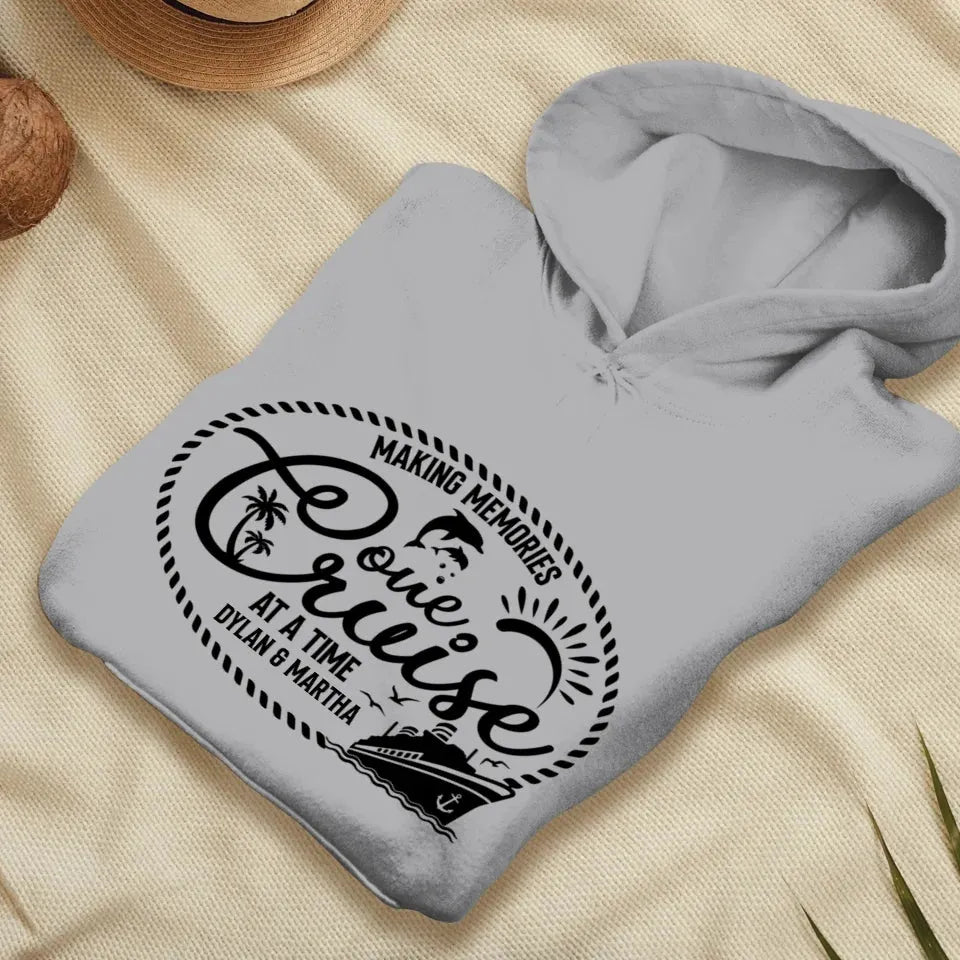 Make Memories One Cruise At A Time, Oval Shape - Personalized Gifts For Couple - Unisex Hoodie