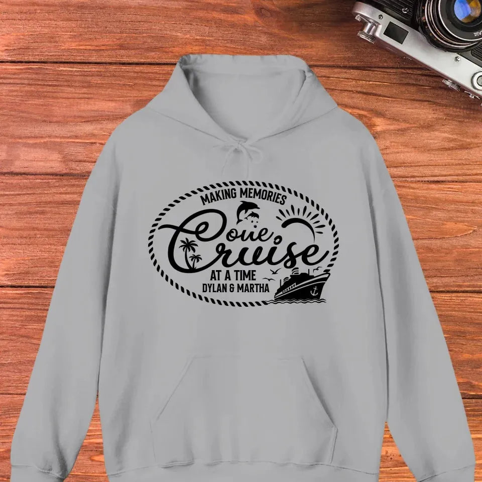 Make Memories One Cruise At A Time, Oval Shape - Personalized Gifts For Couple - Unisex Hoodie