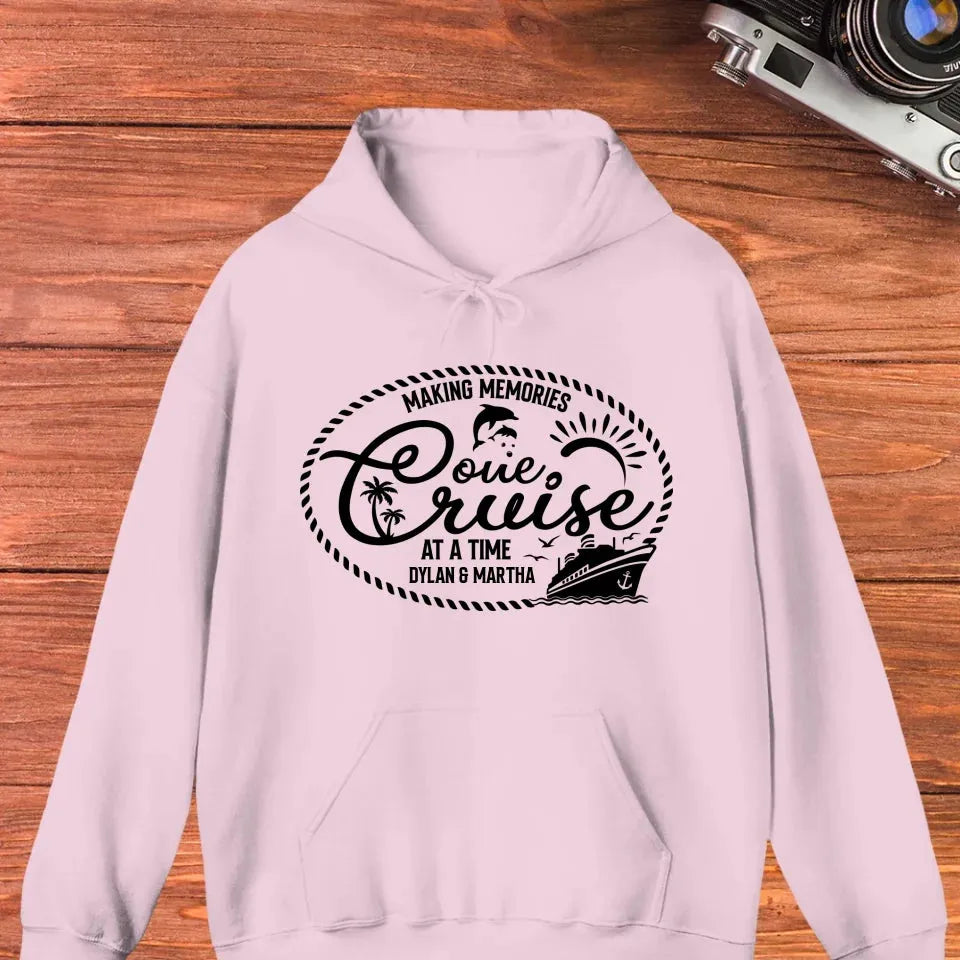 Make Memories One Cruise At A Time, Oval Shape - Personalized Gifts For Couple - Unisex Hoodie