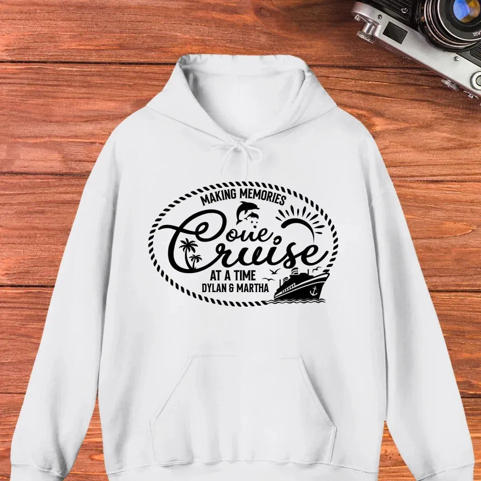 Make Memories One Cruise At A Time, Oval Shape - Personalized Gifts For Couple - Unisex Hoodie