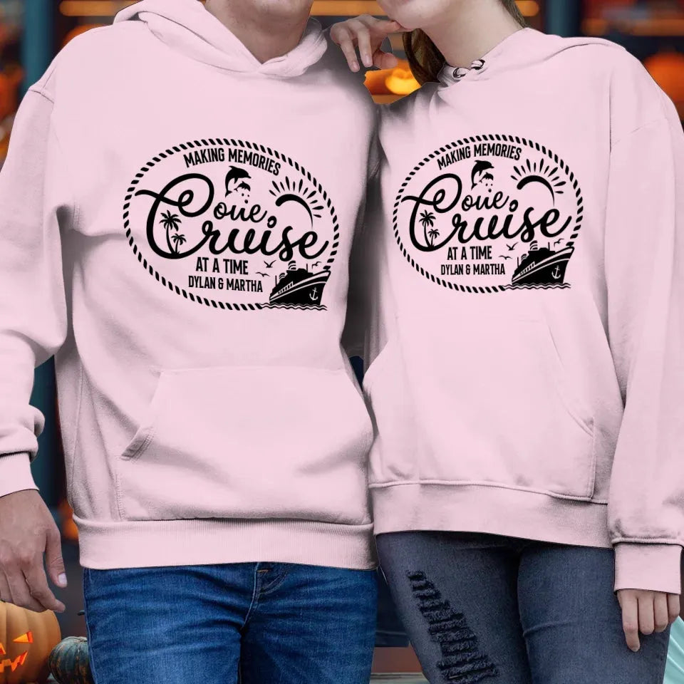 Make Memories One Cruise At A Time, Oval Shape - Personalized Gifts For Couple - Unisex Hoodie