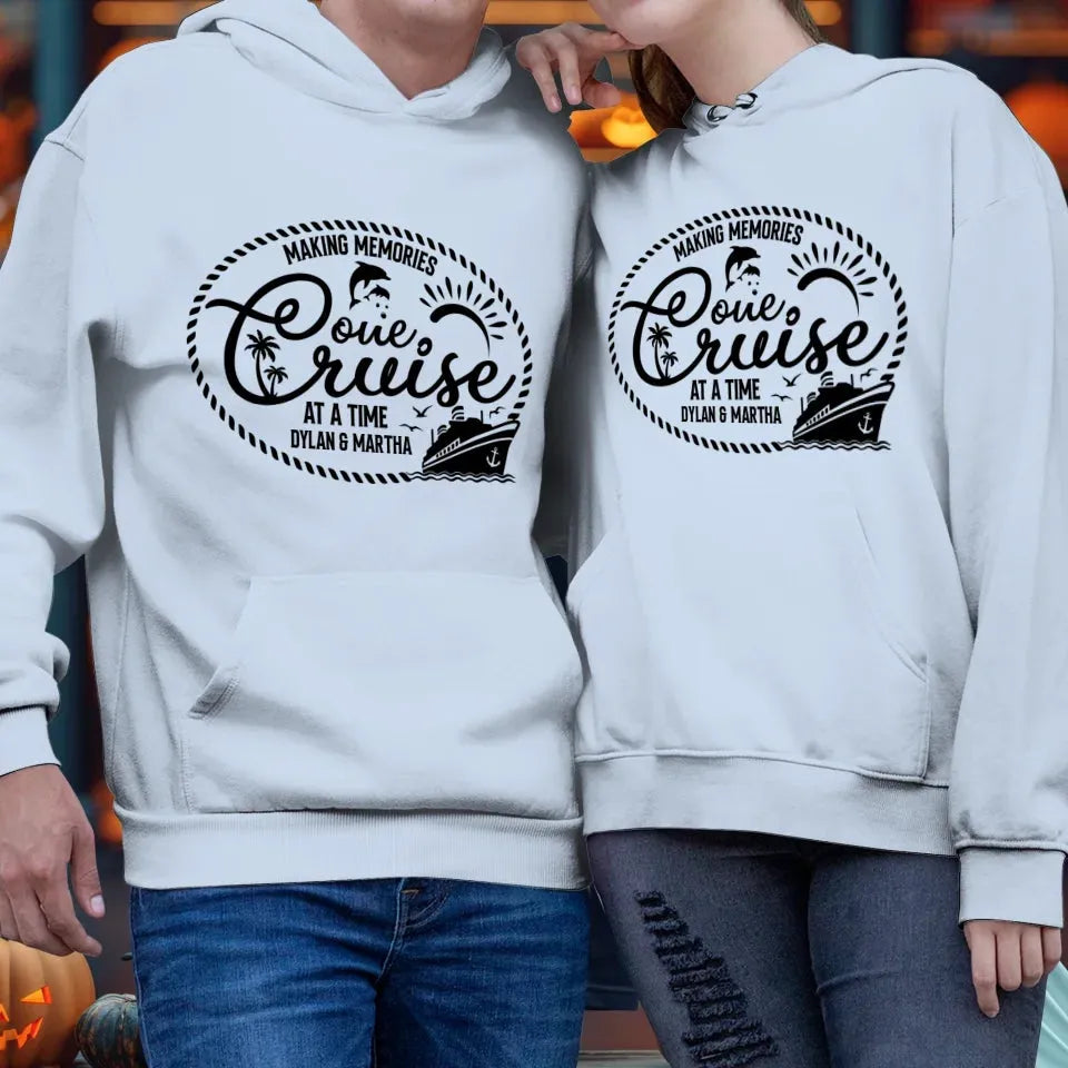 Make Memories One Cruise At A Time, Oval Shape - Personalized Gifts For Couple - Unisex Hoodie