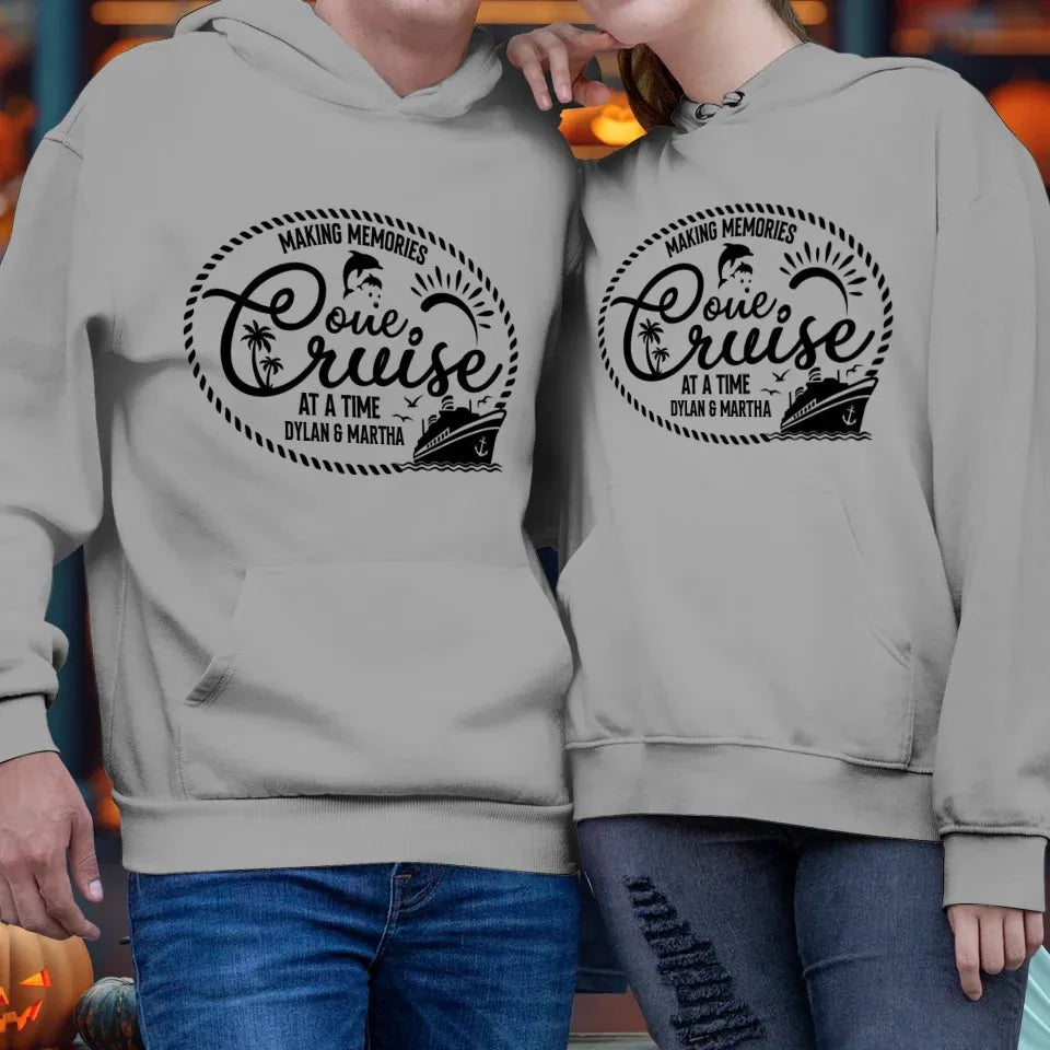 Make Memories One Cruise At A Time, Oval Shape - Personalized Gifts For Couple - Unisex Hoodie