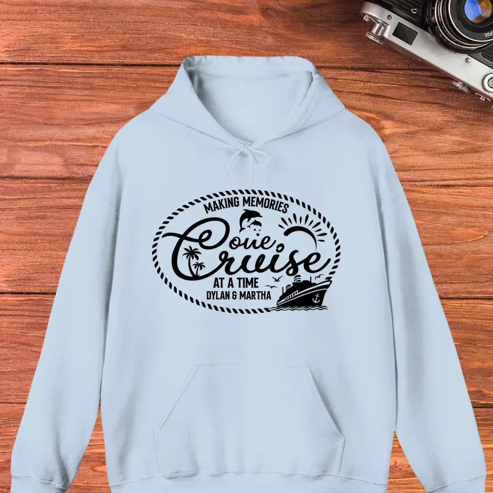 Make Memories One Cruise At A Time, Oval Shape - Personalized Gifts For Couple - Unisex Hoodie