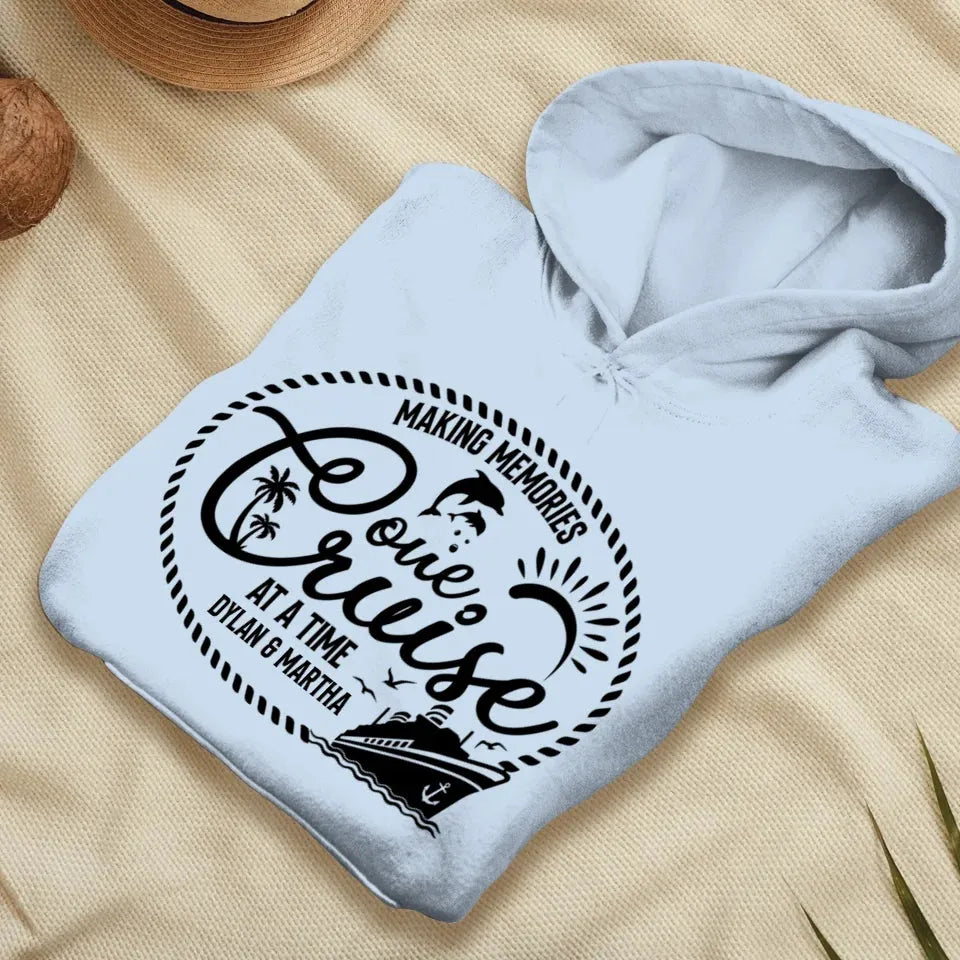 Make Memories One Cruise At A Time, Oval Shape - Personalized Gifts For Couple - Unisex Hoodie