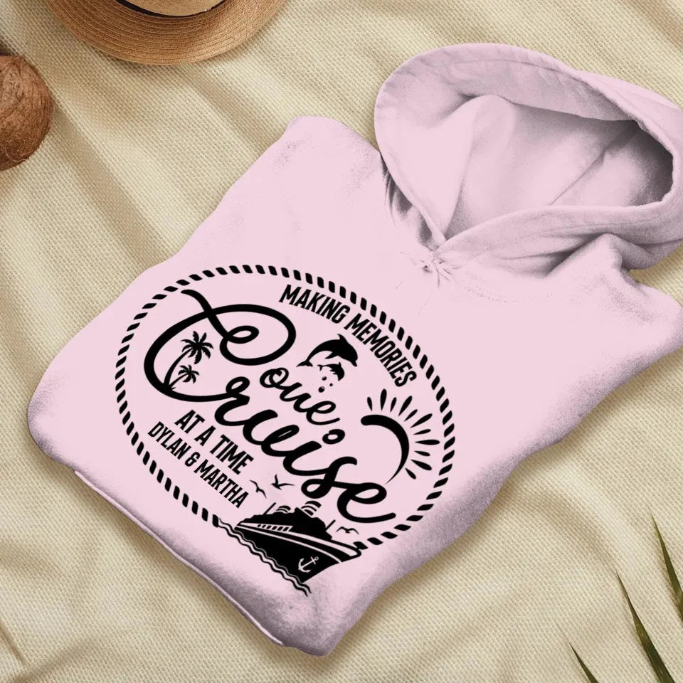 Make Memories One Cruise At A Time, Oval Shape - Personalized Gifts For Couple - Unisex Hoodie