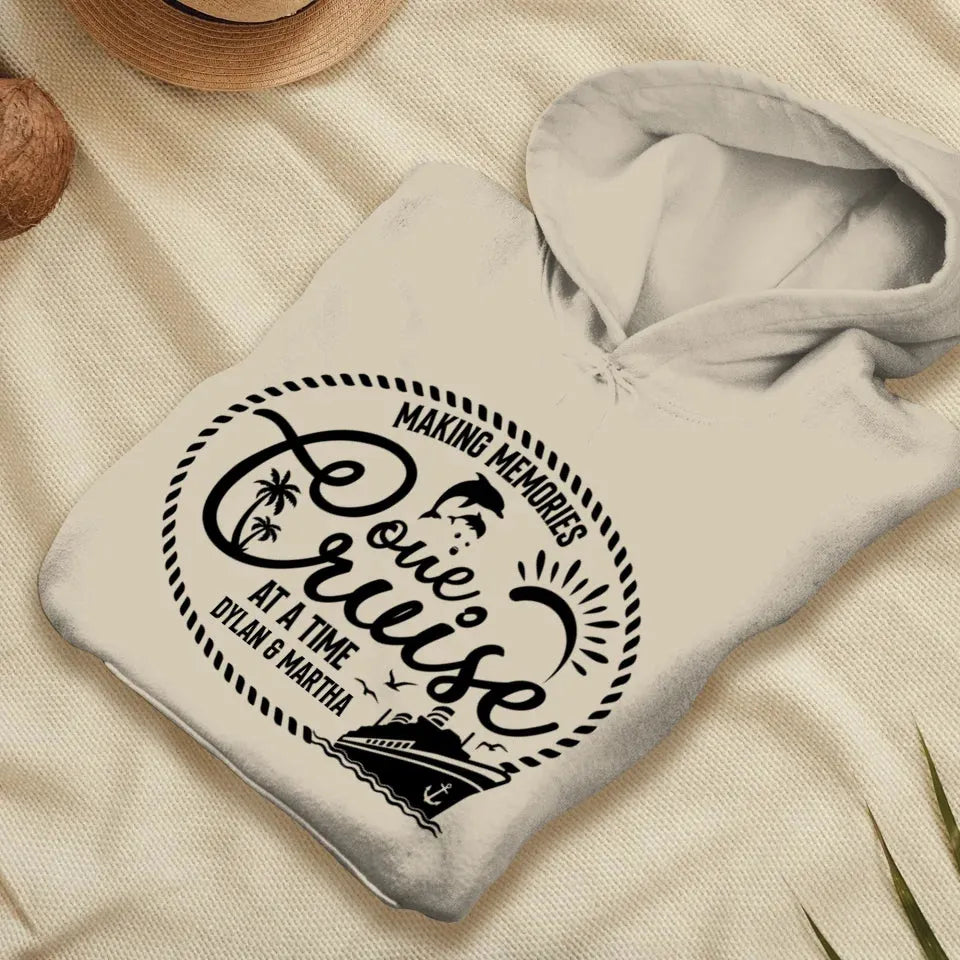 Make Memories One Cruise At A Time, Oval Shape - Personalized Gifts For Couple - Unisex Hoodie