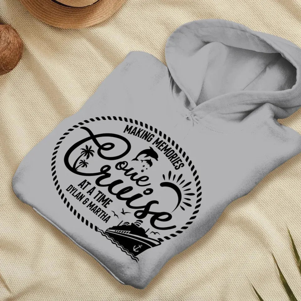 Make Memories One Cruise At A Time, Oval Shape - Personalized Gifts For Couple - Unisex Hoodie