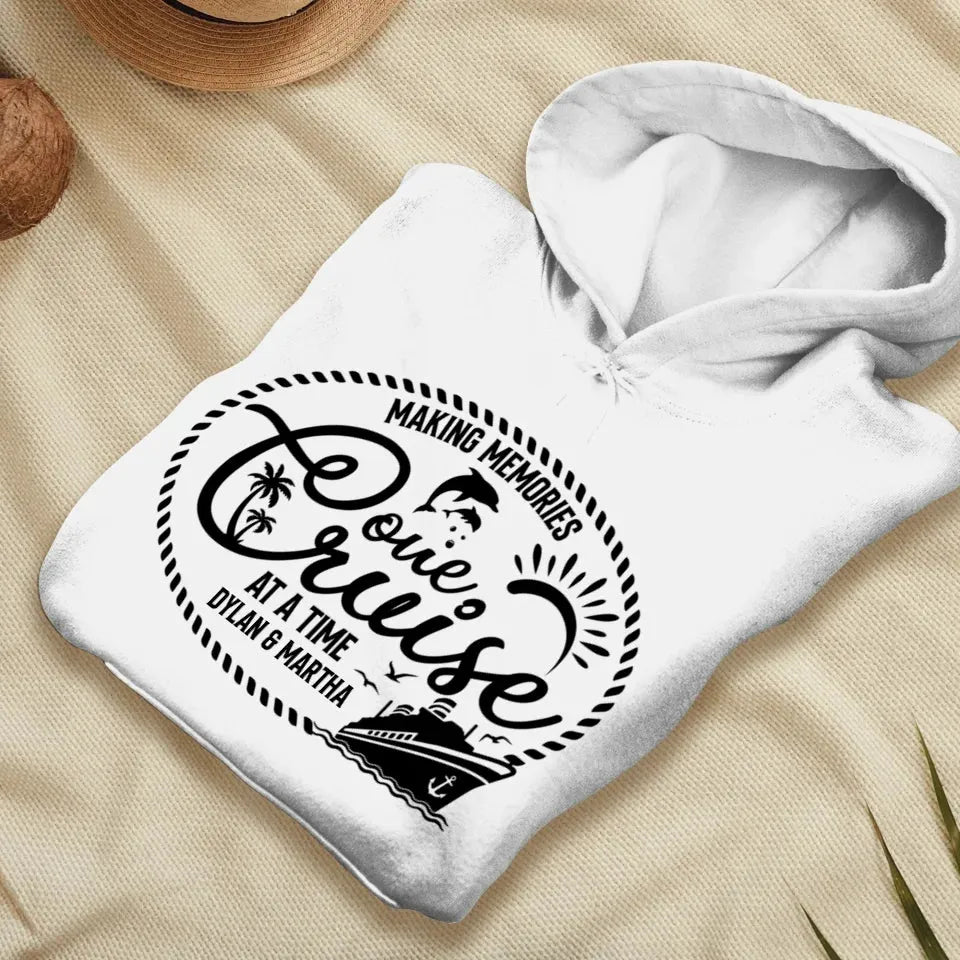 Make Memories One Cruise At A Time, Oval Shape - Personalized Gifts For Couple - Unisex Hoodie