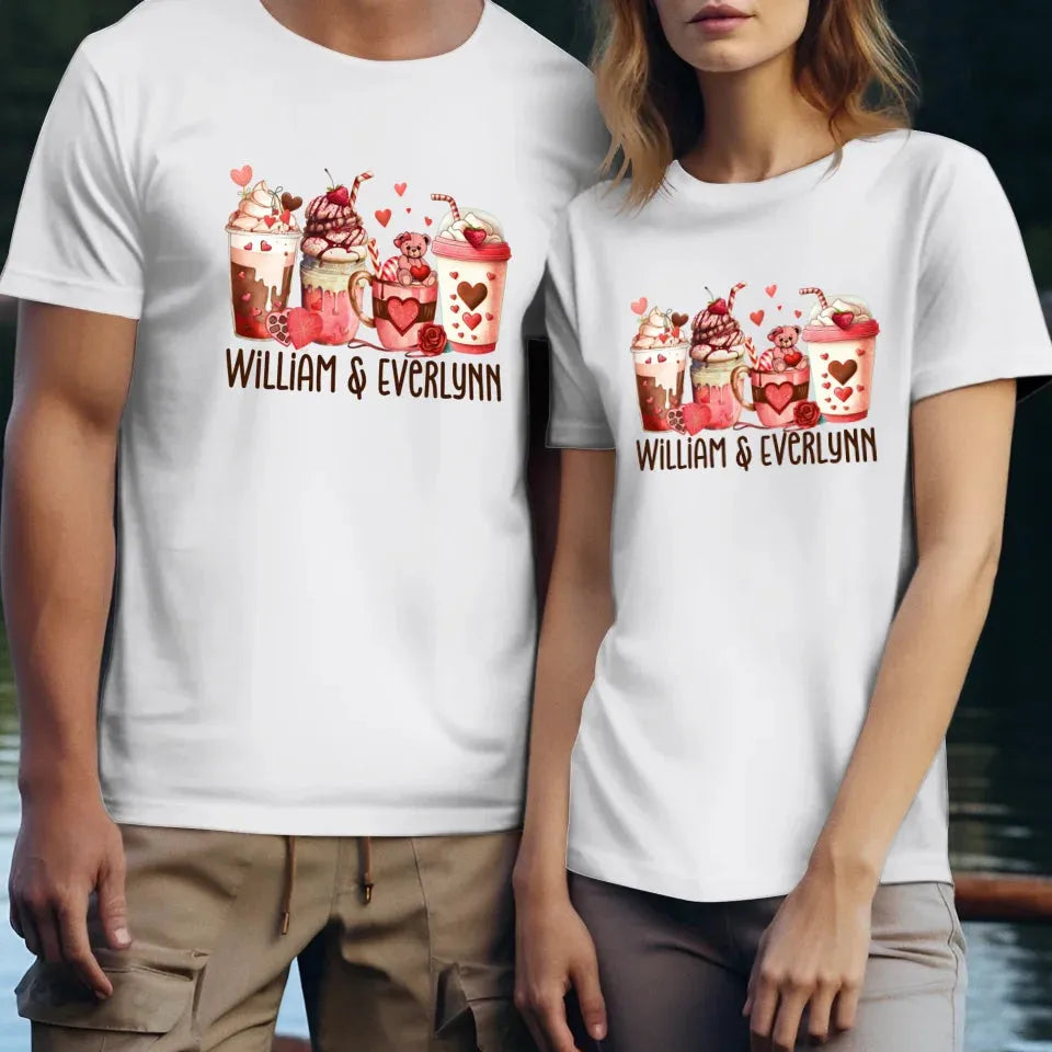 Coffee And Valentine Gifts Make Our Days Extra-Special - Personalized Gifts For Couple - Unisex T-Shirt