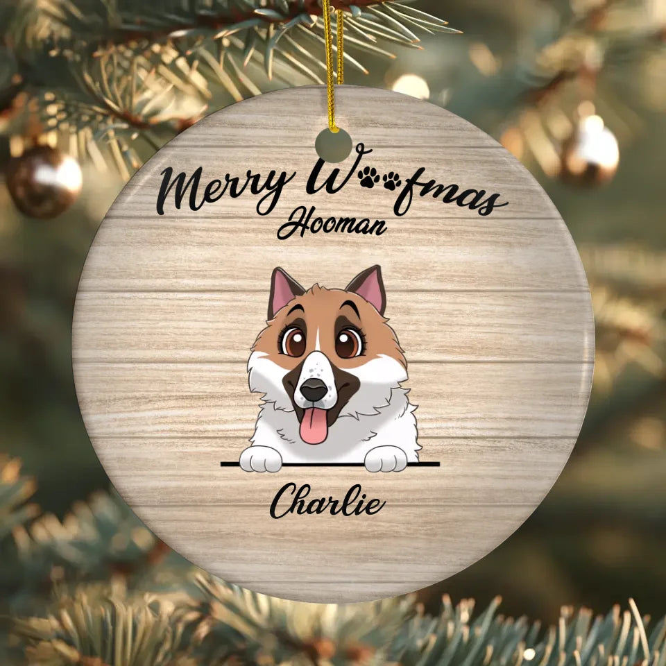 Merry Woofmas - Personalized Glass Ornament