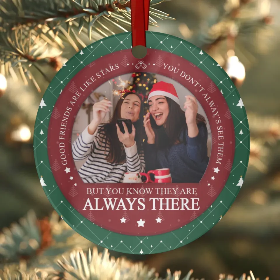 Eternal Friendship - Custom Photo - Personalized Gifts For Besties - Glass Ornament