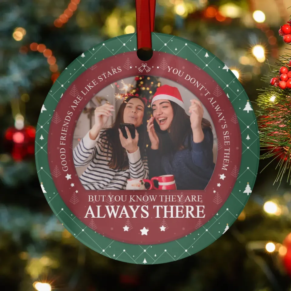 Eternal Friendship - Custom Photo - Personalized Gifts For Besties - Glass Ornament