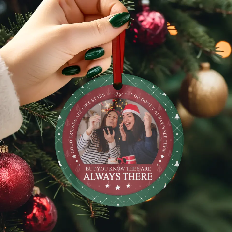 Eternal Friendship - Custom Photo - Personalized Gifts For Besties - Glass Ornament