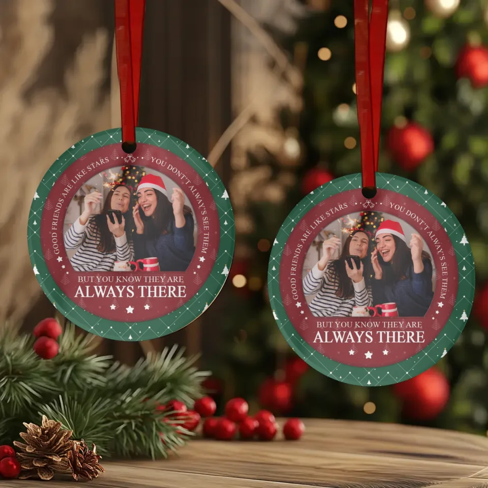 Eternal Friendship - Custom Photo - Personalized Gifts For Besties - Glass Ornament