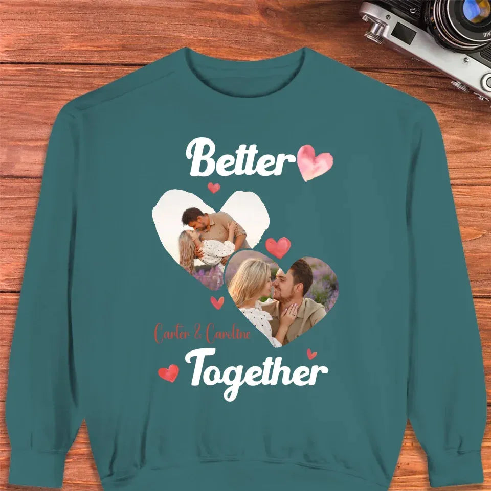 Better Together Valentine With Hearts Decor - Personalized Gifts For Couples - Unisex Sweater