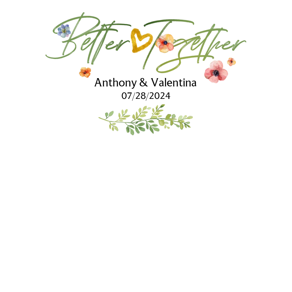 Better Together Valentine With Flowers Background - Personalized Gifts For Couples - Unisex T-Shirt