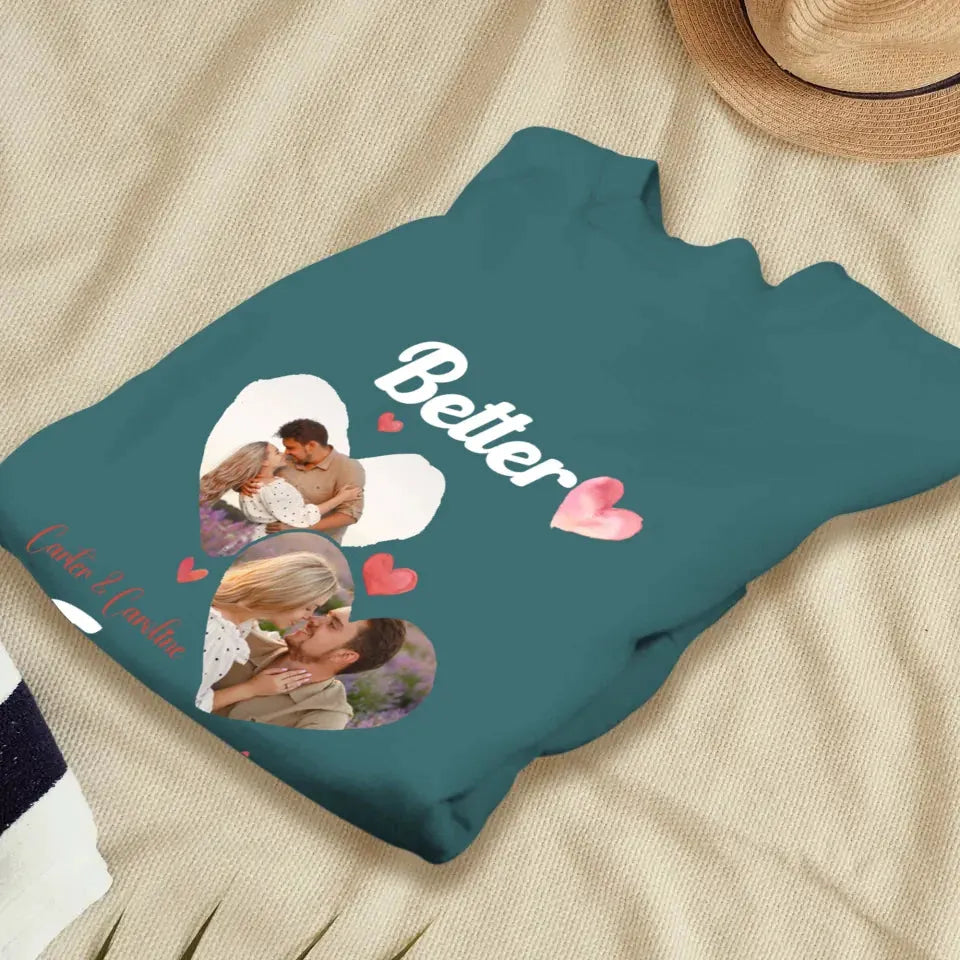 Better Together Valentine With Hearts Decor - Personalized Gifts For Couples - Unisex Sweater