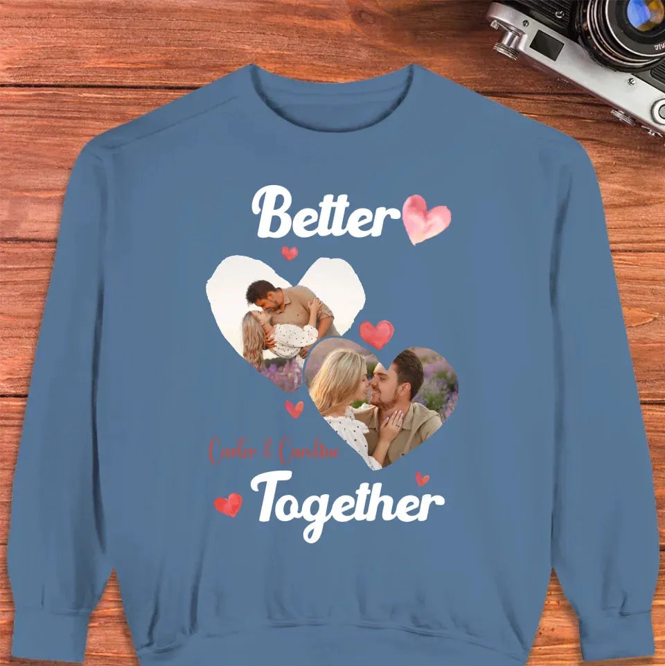 Better Together Valentine With Hearts Decor - Personalized Gifts For Couples - Unisex Sweater