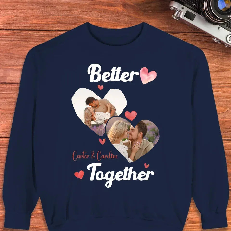 Better Together Valentine With Hearts Decor - Personalized Gifts For Couples - Unisex Sweater