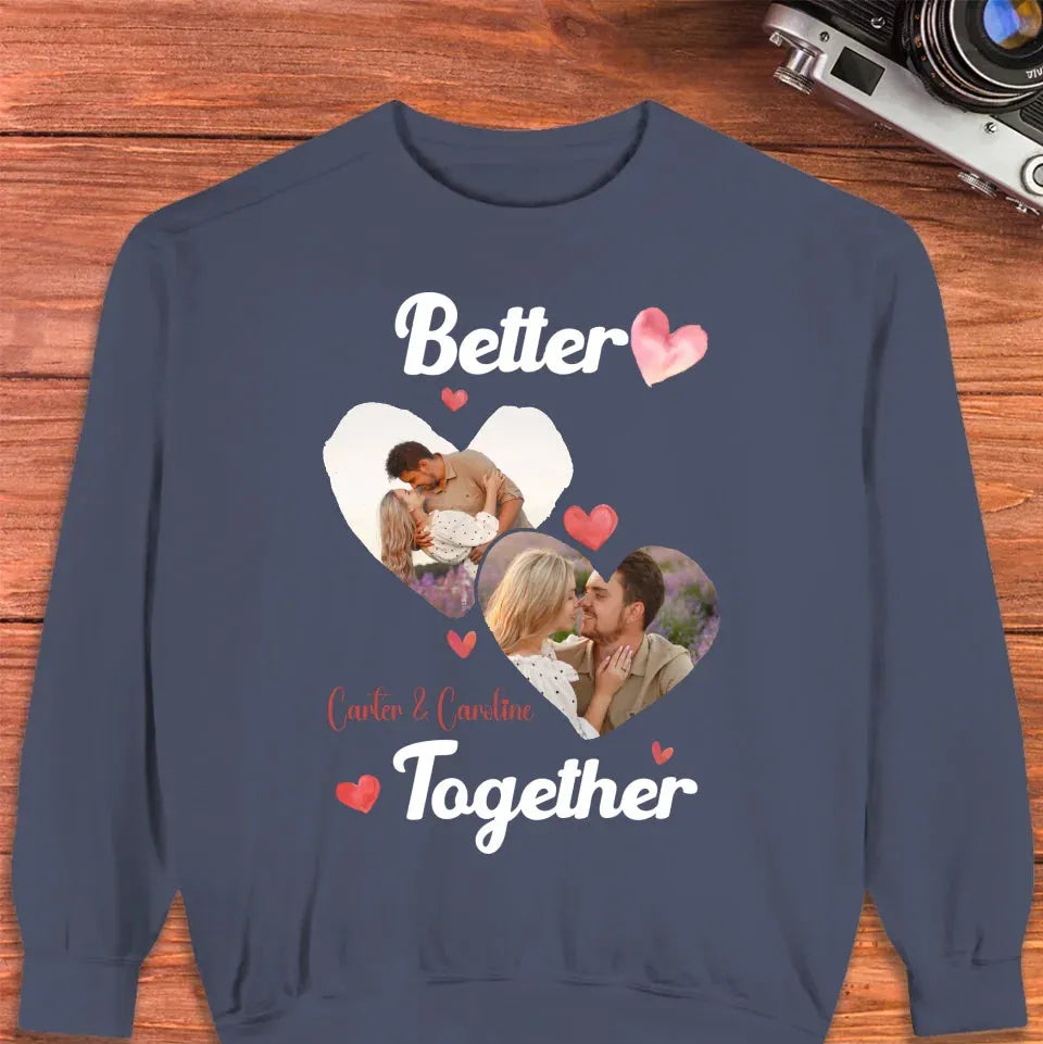 Better Together Valentine With Hearts Decor - Personalized Gifts For Couples - Unisex Sweater