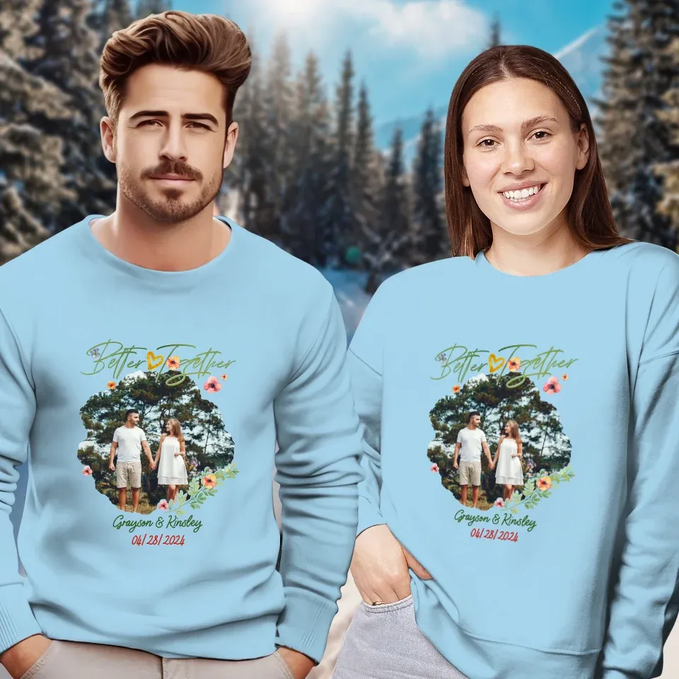 Better Together Valentine With Heart Decor - Personalized Gifts For Couples - Unisex Sweater