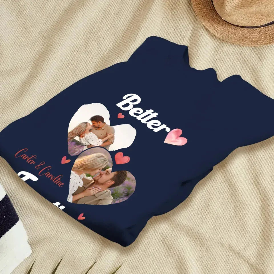 Better Together Valentine With Hearts Decor - Personalized Gifts For Couples - Unisex Sweater